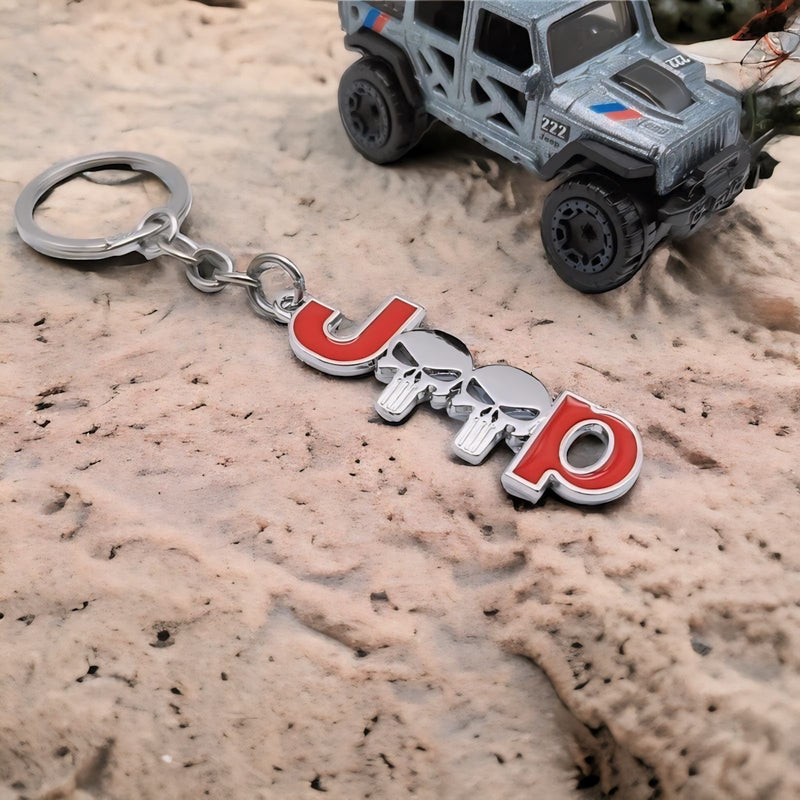 Jeep-Inspired Metal Skull Keychain - Keyring for Wrangler, Rubicon, and Cherokee Owners