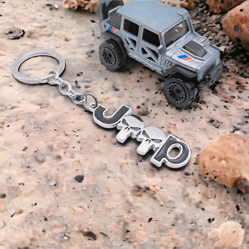 Jeep-Inspired Metal Skull Keychain - Keyring for Wrangler, Rubicon, and Cherokee Owners