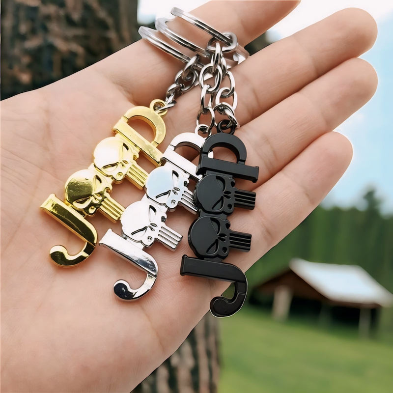 Jeep-Inspired Metal Skull Keychain - Keyring for Wrangler, Rubicon, and Cherokee Owners