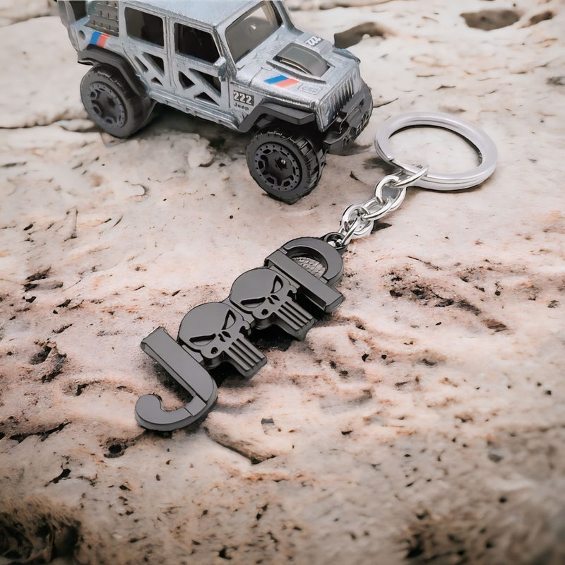 Jeep-Inspired Metal Skull Keychain - Keyring for Wrangler, Rubicon, and Cherokee Owners